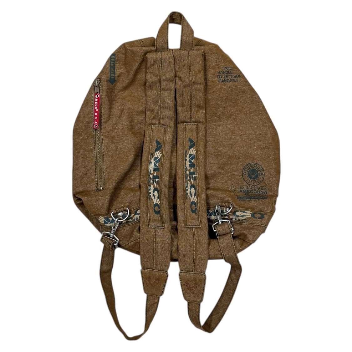 AMECO 아메코 USA 드로우 스트링 백팩 가방 브라운 상품이미지3