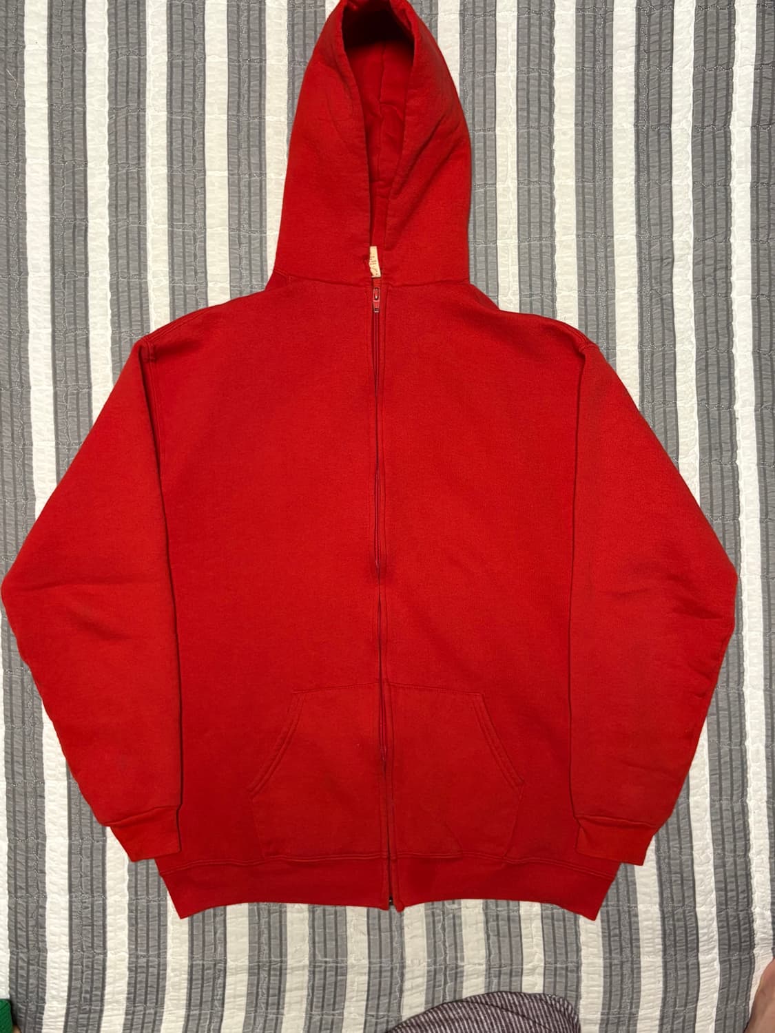70s 러셀 빈티지 후드 집업 레드 페이딩 좋은 개체 상품이미지2