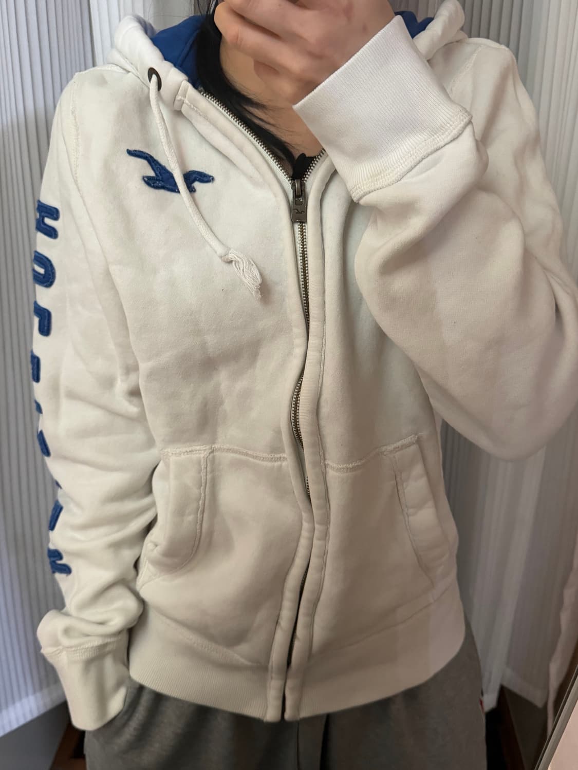 홀리스터 화이트 후드집업 L 상품이미지1