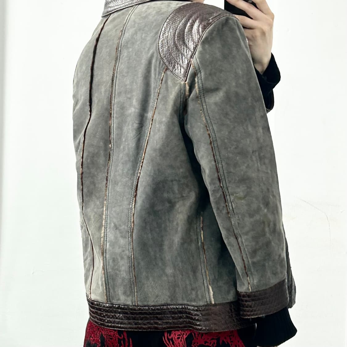 로베르토 카발리 퍼 스웨이드 더블 라이더 자켓 상품이미지3