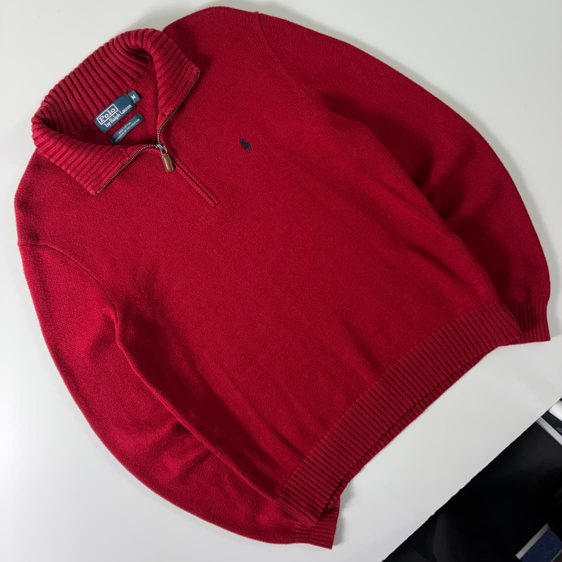 Polo  폴로 랄프로렌 자수 코튼 와인 반집업 니트  상품이미지2