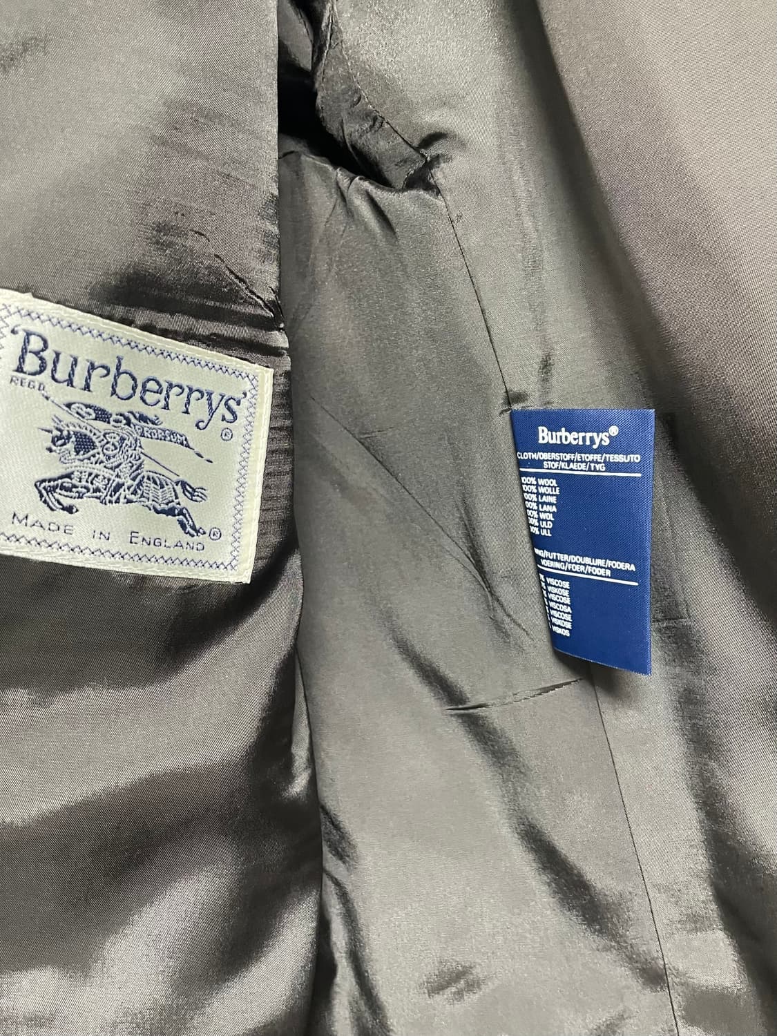 90s 버버리 우먼스 체크 싱글 울 블레이저 (on.525) 상품이미지6