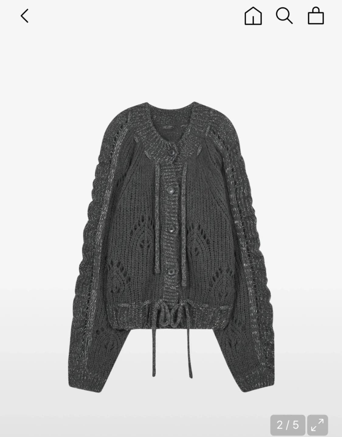 타입서비스 글리터 니트 가디건 챠콜 상품이미지2