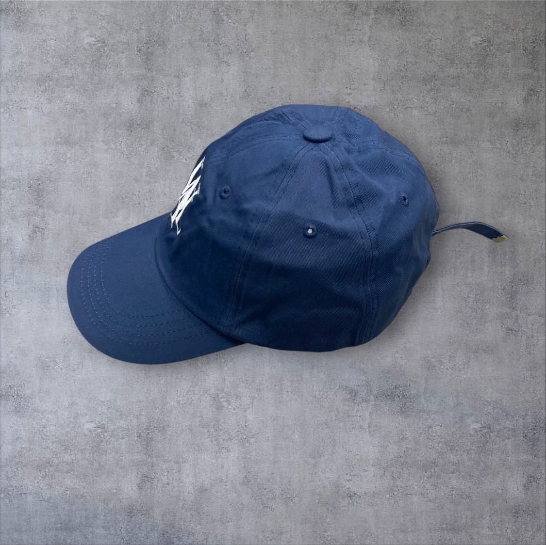 우알롱 블루 컬러 베이직 로고 볼캡 상품이미지2