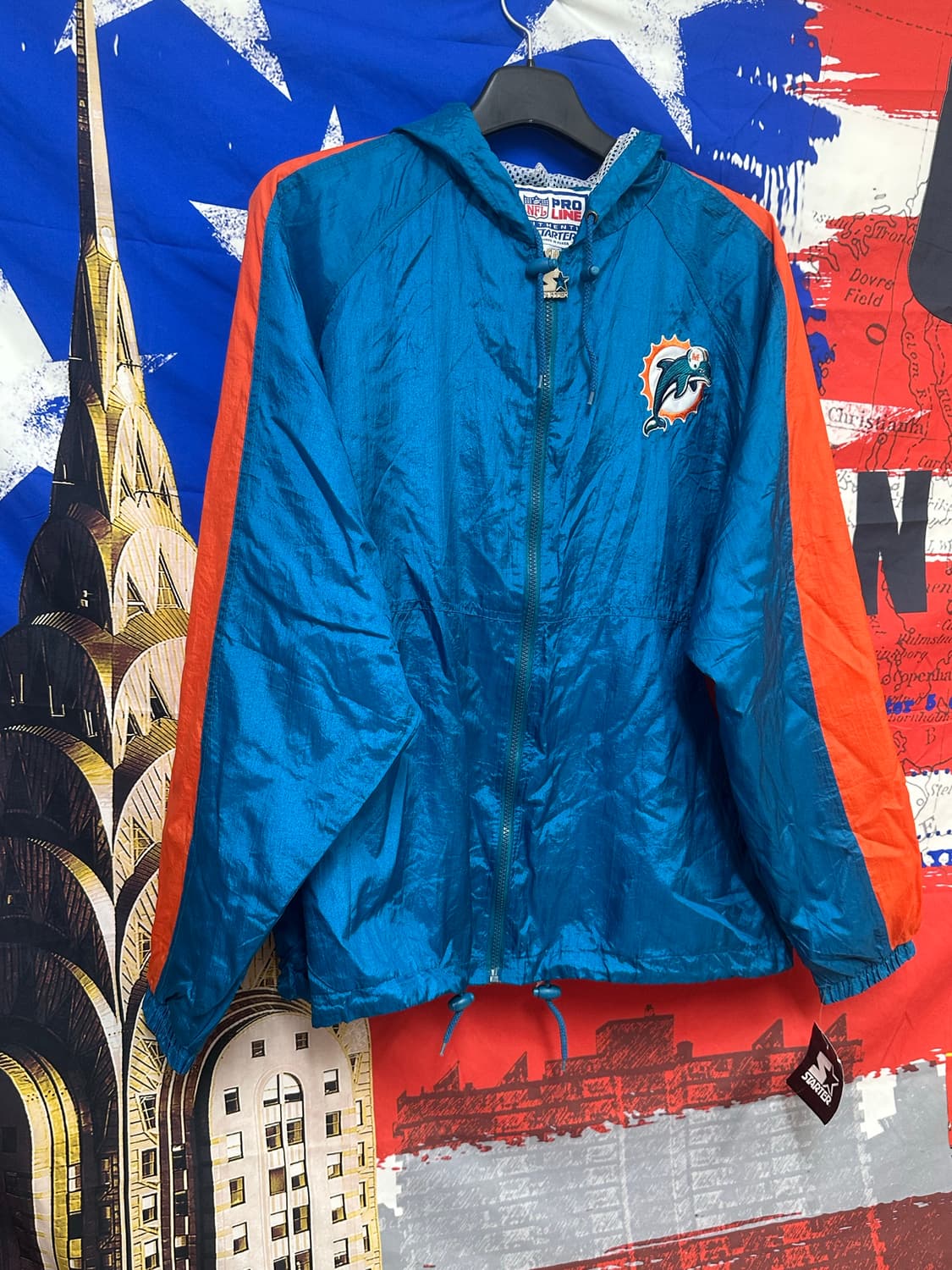 새상품 올드스쿨 스타터 NFL돌핀마이애미 트레이닝셋업 L100 상품이미지3