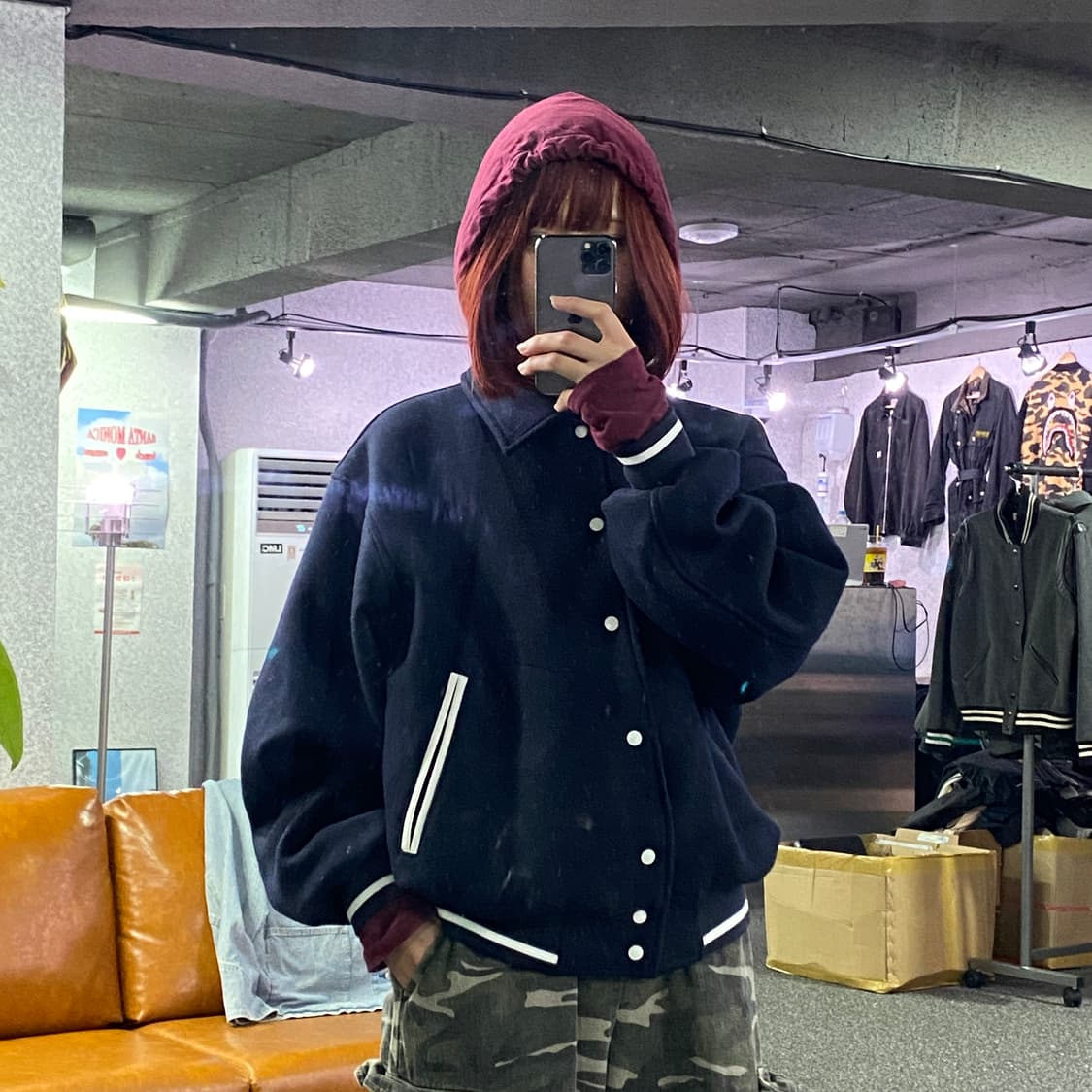 유니폼 브릿지 모직 네이미 바시티 자켓 B 상품이미지1