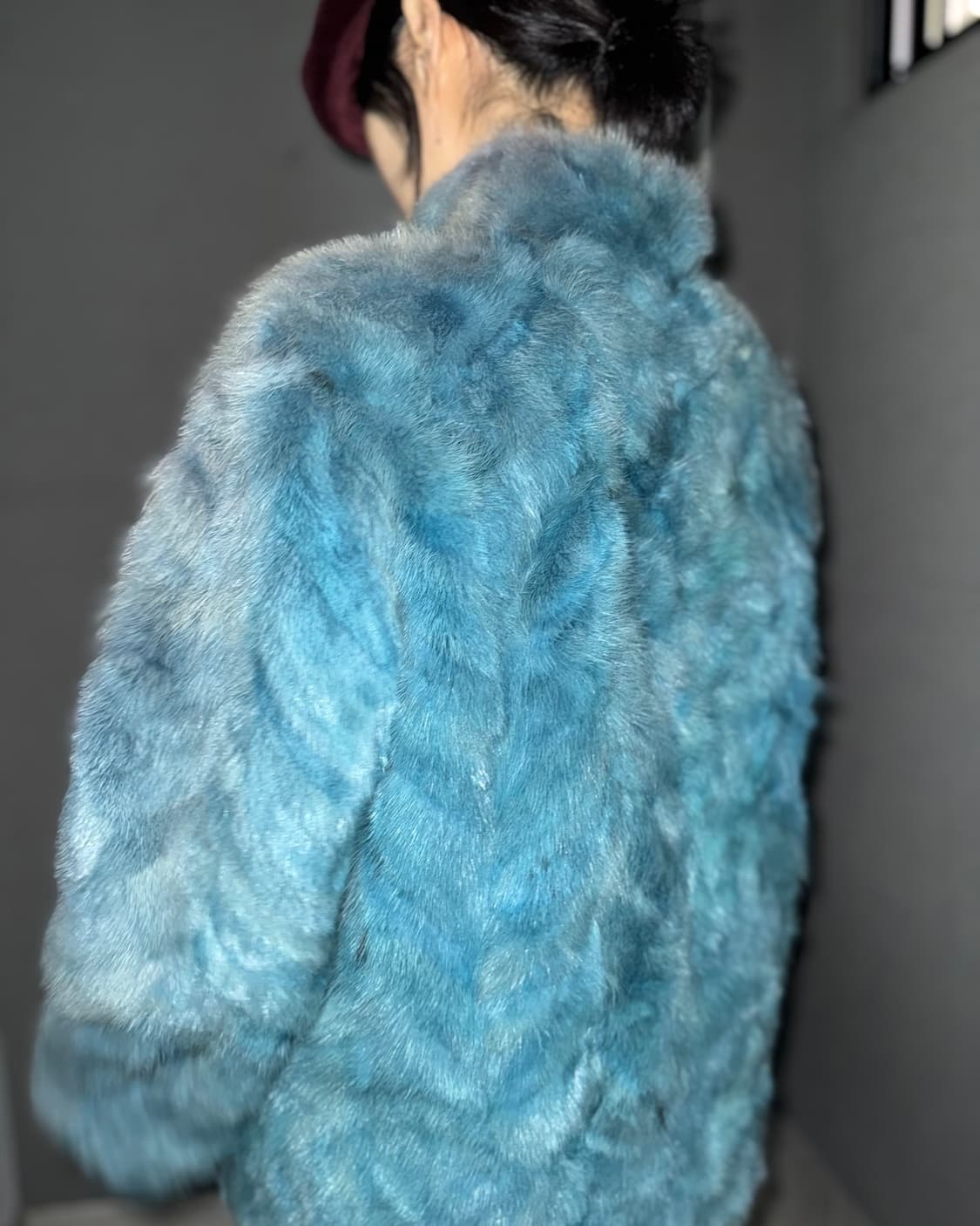 saga mink 블루 퍼 자켓 상품이미지3