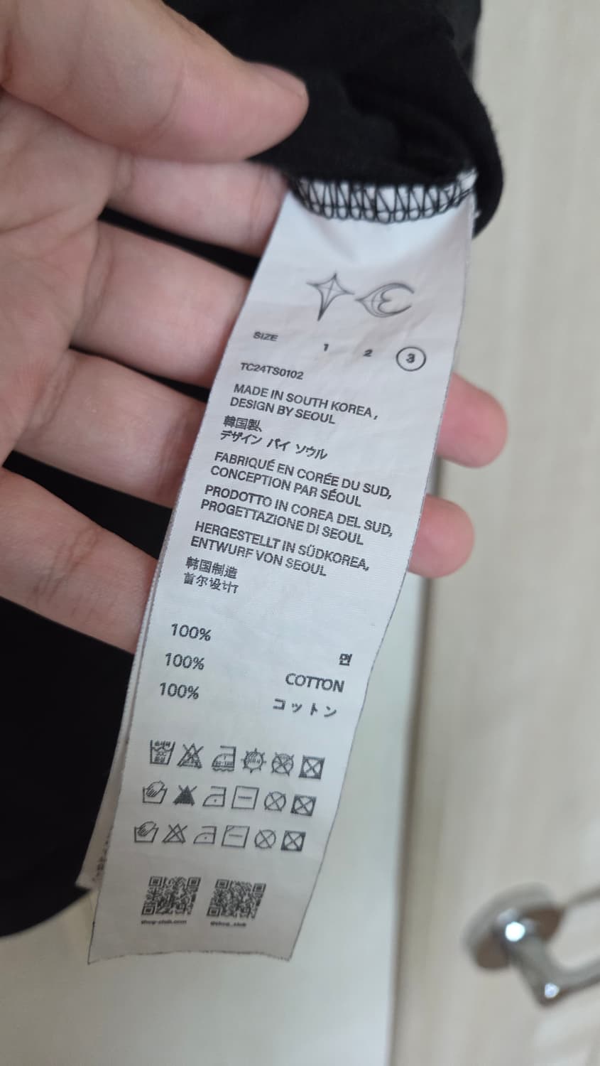 떠그클럽 tc 백 티셔츠 슬림 블랙 상품이미지5