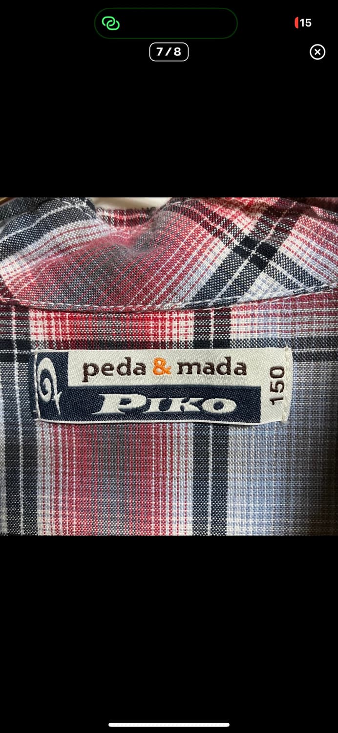 PIKO 피코 빈티지 반팔 체크 셔츠 상품이미지5