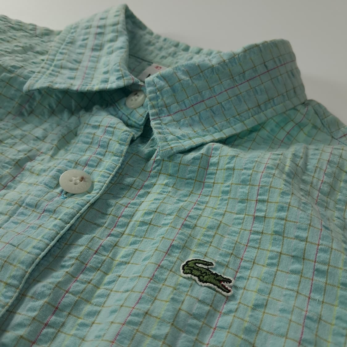 CK366 L 라코스테 90s 일본판 시어서커 민소매 칼라 원피스 상품이미지4