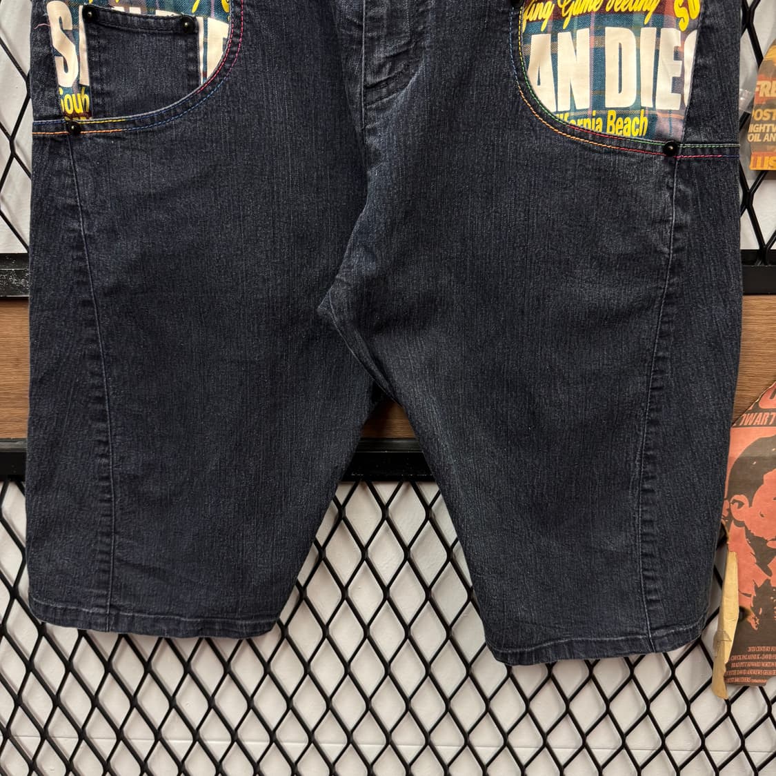00s JPN VINTAGE Y2K 데님 하프 팬츠 진청 상품이미지4