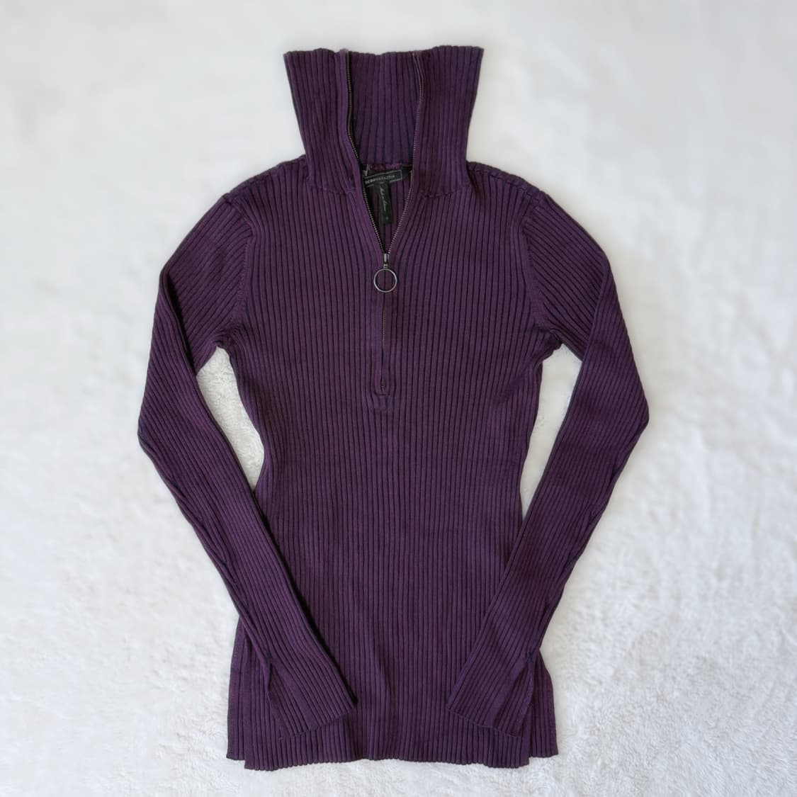 BCBGMAXAZRIA 딱붙 골지 반집업 니트 상품이미지2