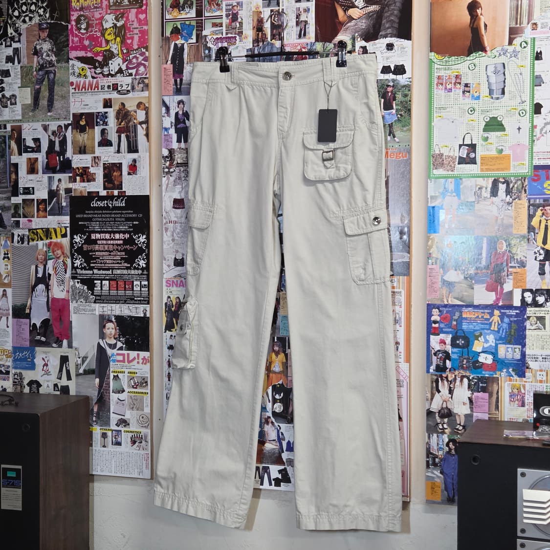 에버라스트 빅프린팅 베이지 코튼 카고 팬츠 상품이미지5