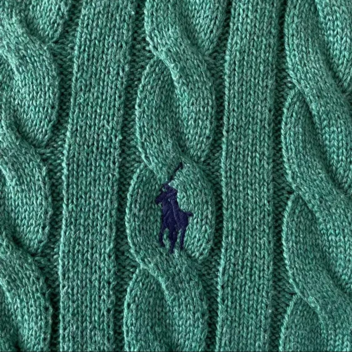 폴로 랄프로렌 케이블 니트 그린 XL 상품이미지5