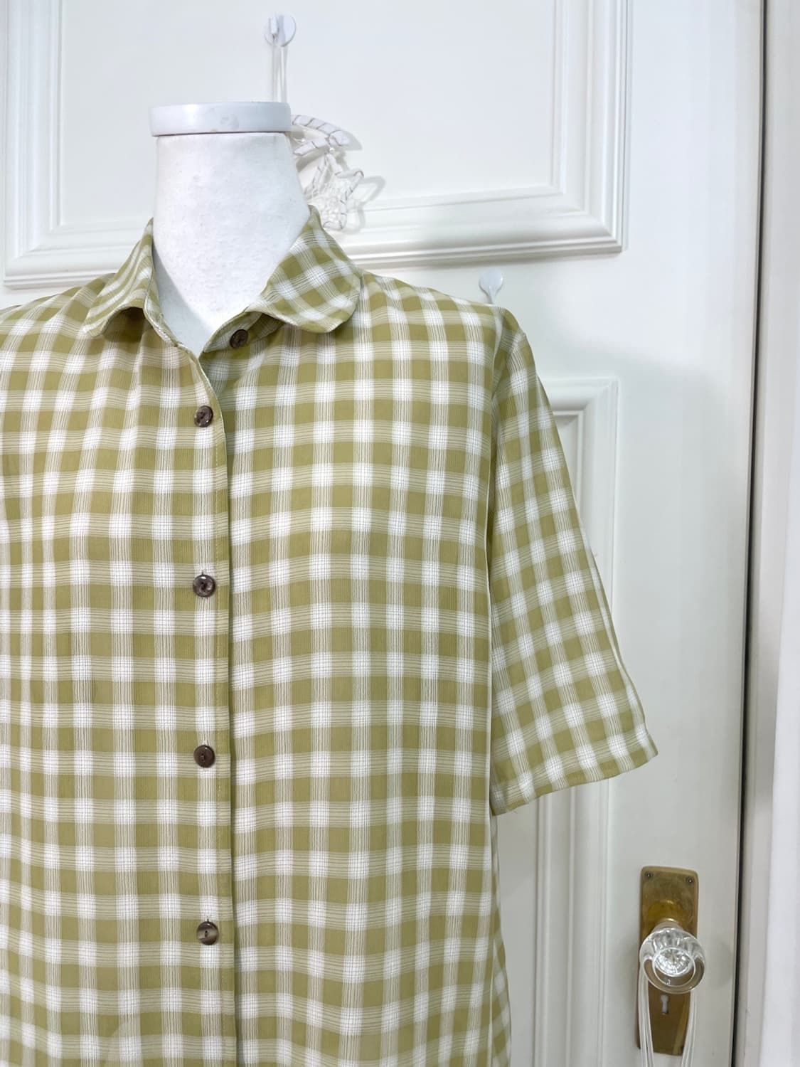 khaki check summer half shirt 상품이미지6