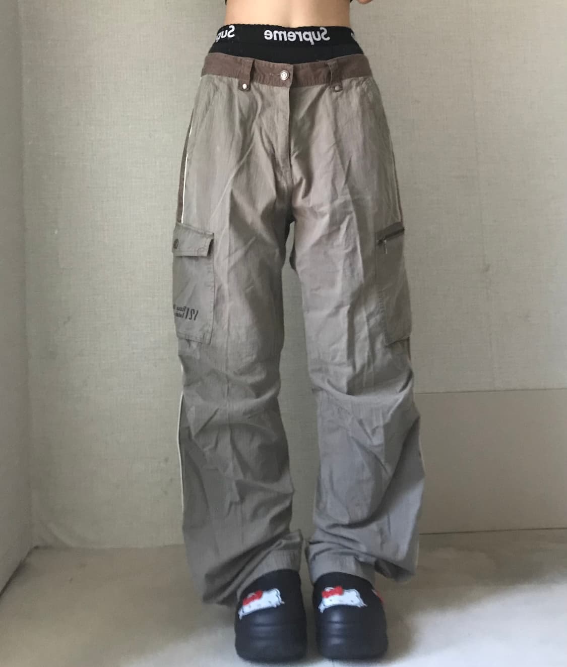 트랙디테일 카키 카고팬츠 상품이미지2