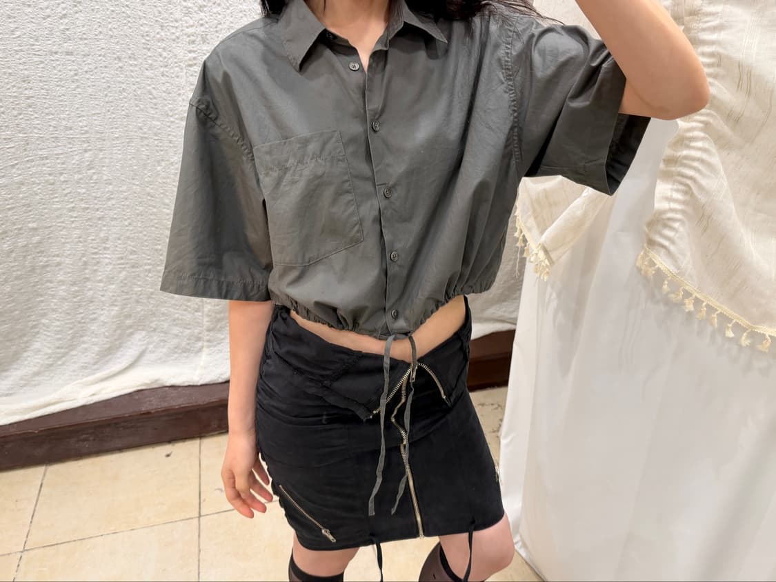 Zip-up shirring midi skirt 상품이미지6