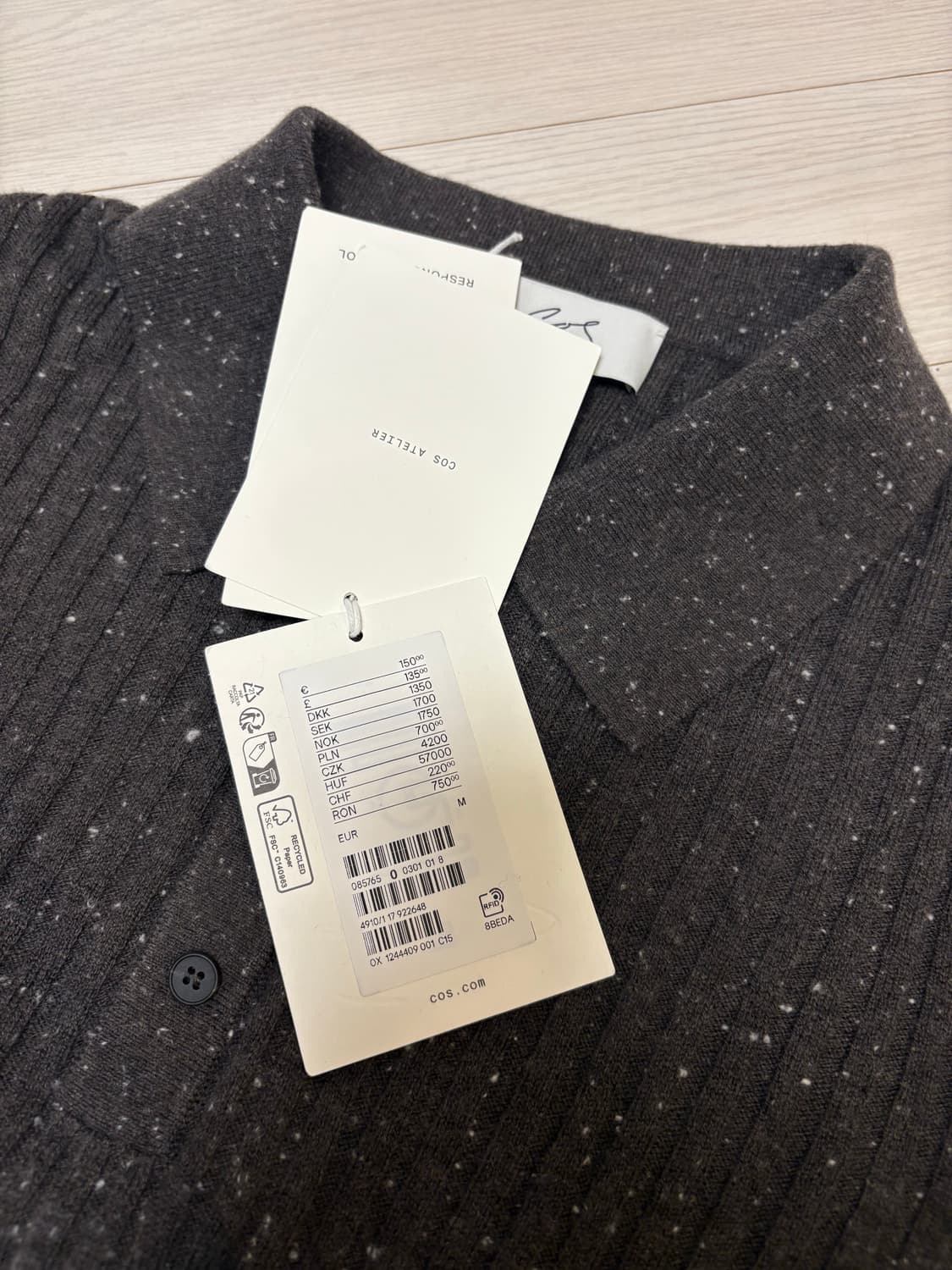 COS 코스 아뜰리에 프렉클 브라운 니트 폴로 M 상품이미지3