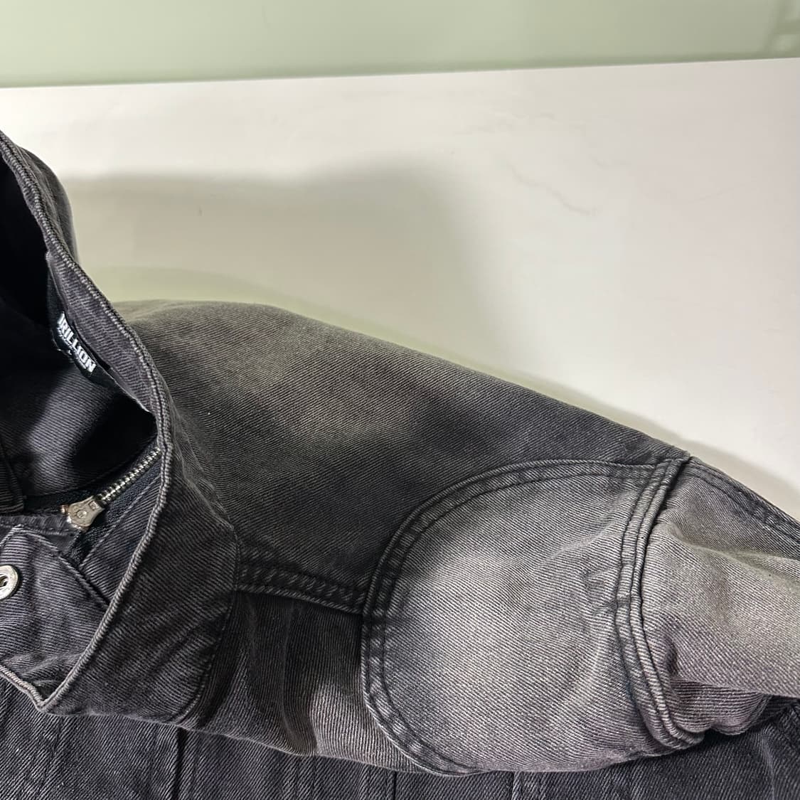 L 트릴리온 빈티지블랙 워시드 투웨이 데님자켓 청자켓 상품이미지5