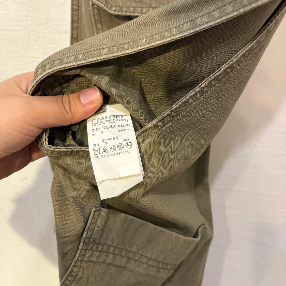 스튜디오톰보이 카키데님 숏 멜빵바지 점프수트 상품이미지4