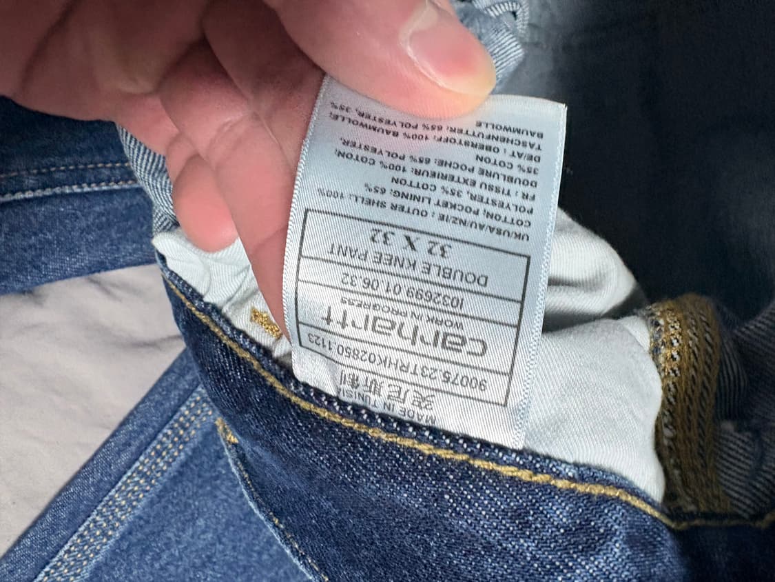 칼하트wip 더블니 중청 블루스톤워시 상품이미지4