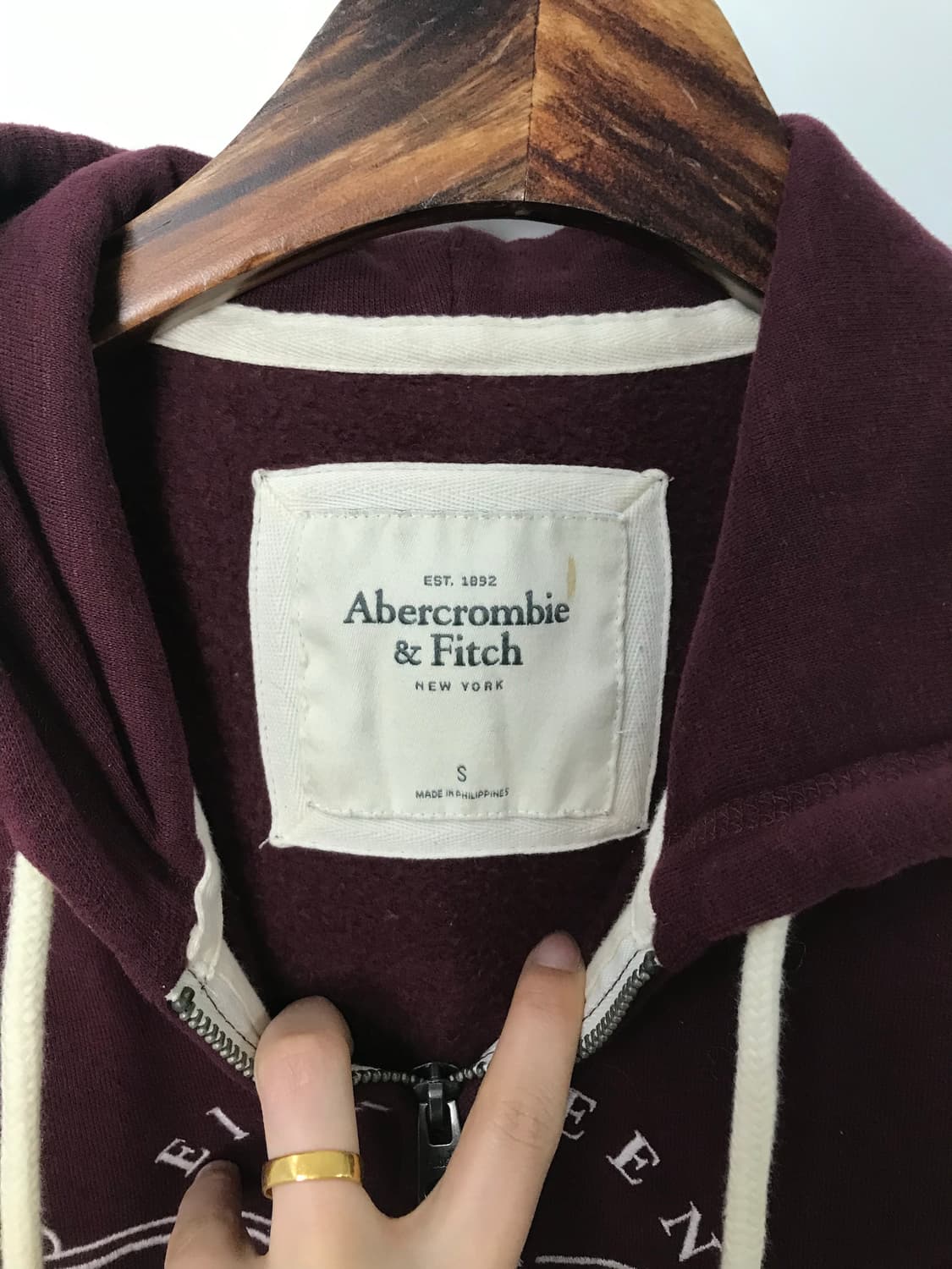 아베크롬비 y2k 와투케 버건디 딱붙 후드집업 상품이미지6