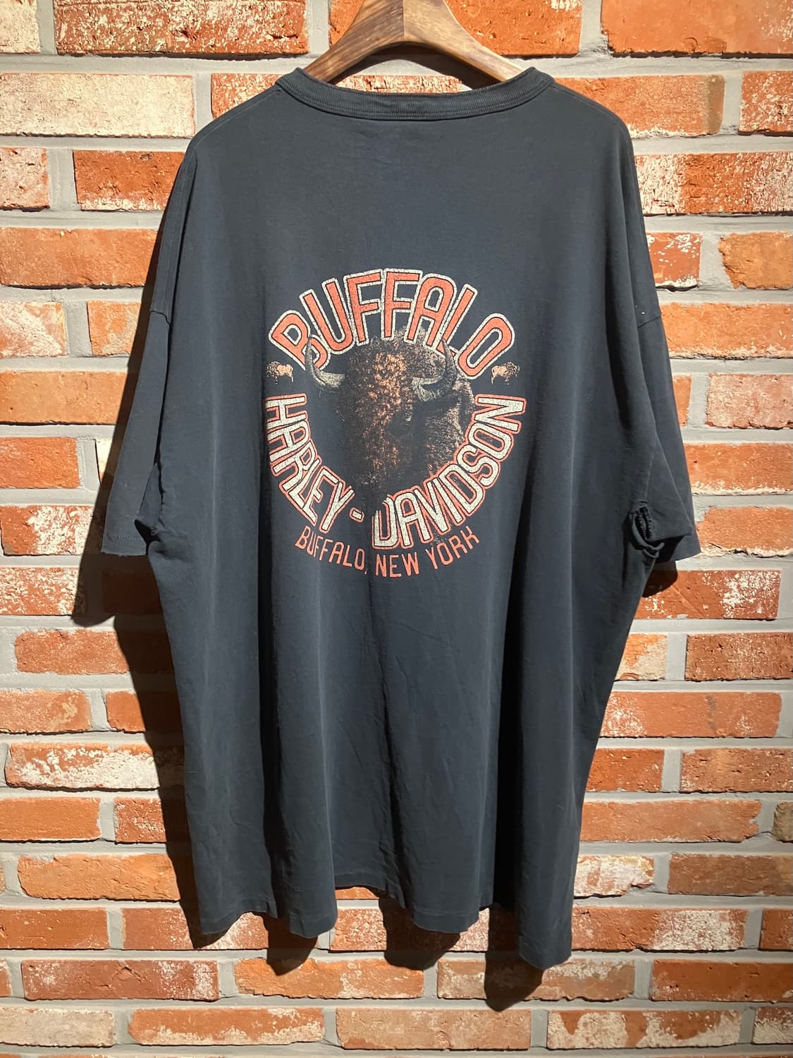 3XL 90s USA 빈티지 할리 데이비슨 헨리넥 반팔 티셔츠 상품이미지7