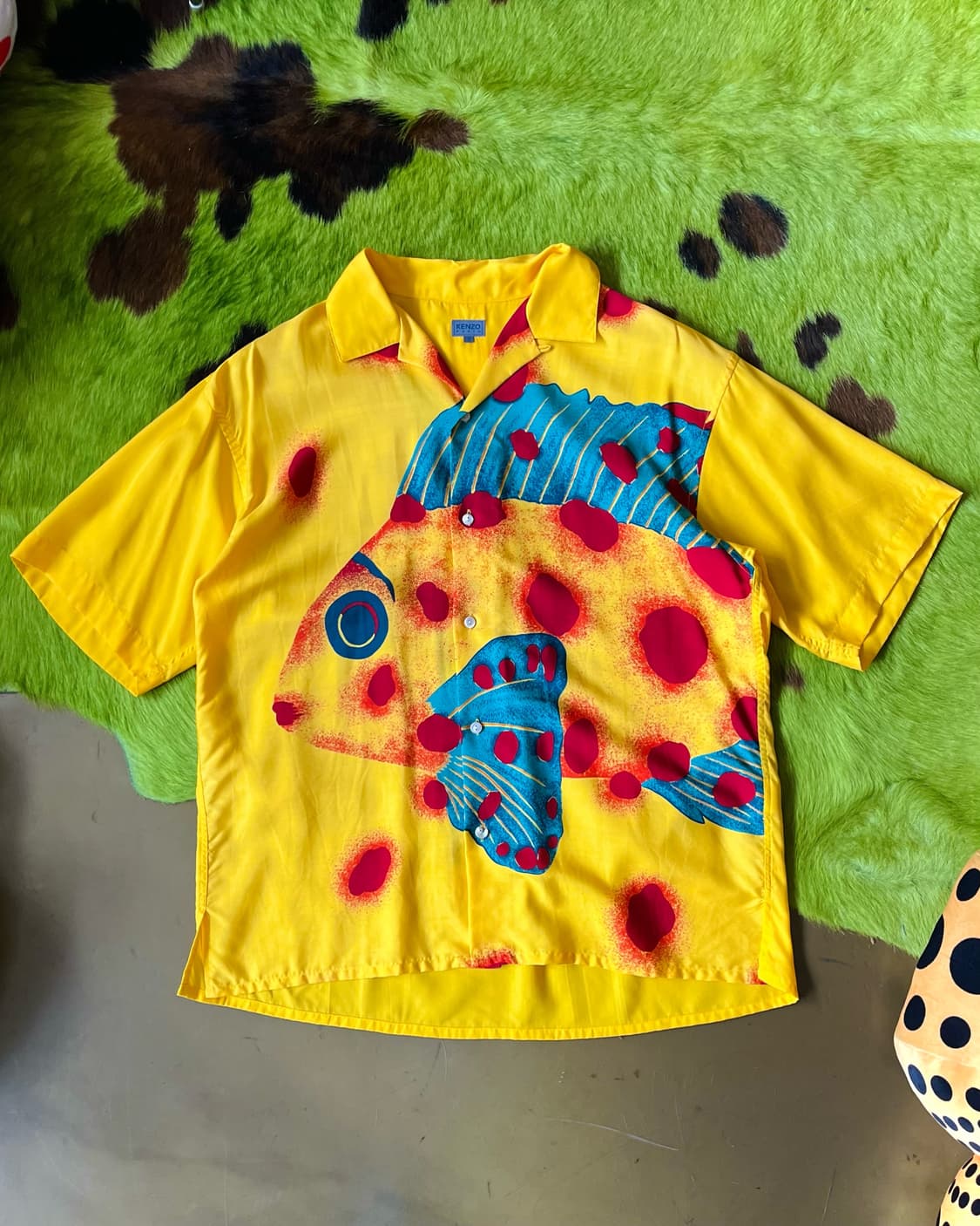 80-90s Old KENZO Tropical Art 1/2 Shirt 상품이미지4