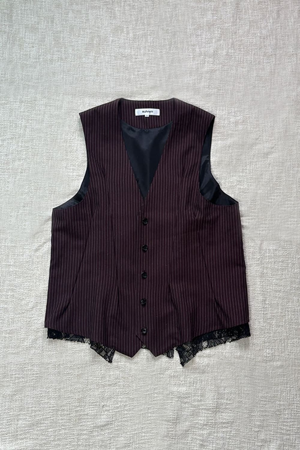 sulvam 24AW Stripe Lace Vest 상품이미지7