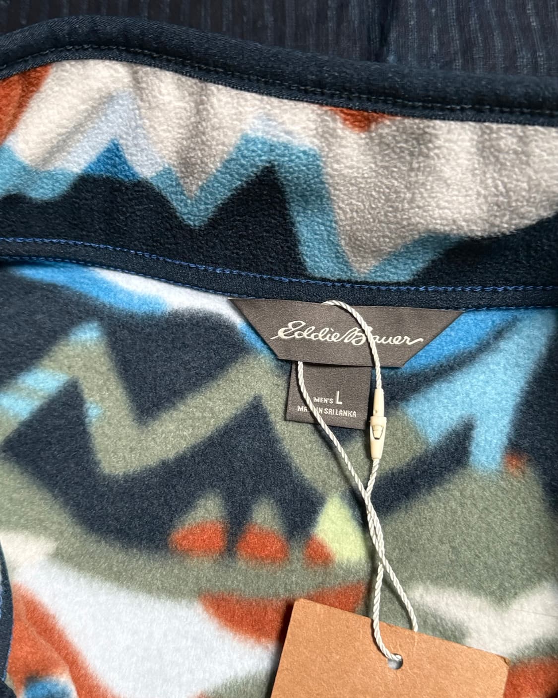 90-00‘s 에디바우어 마운틴 프린트 플리스 스냅-T 풀오버 L 상품이미지5