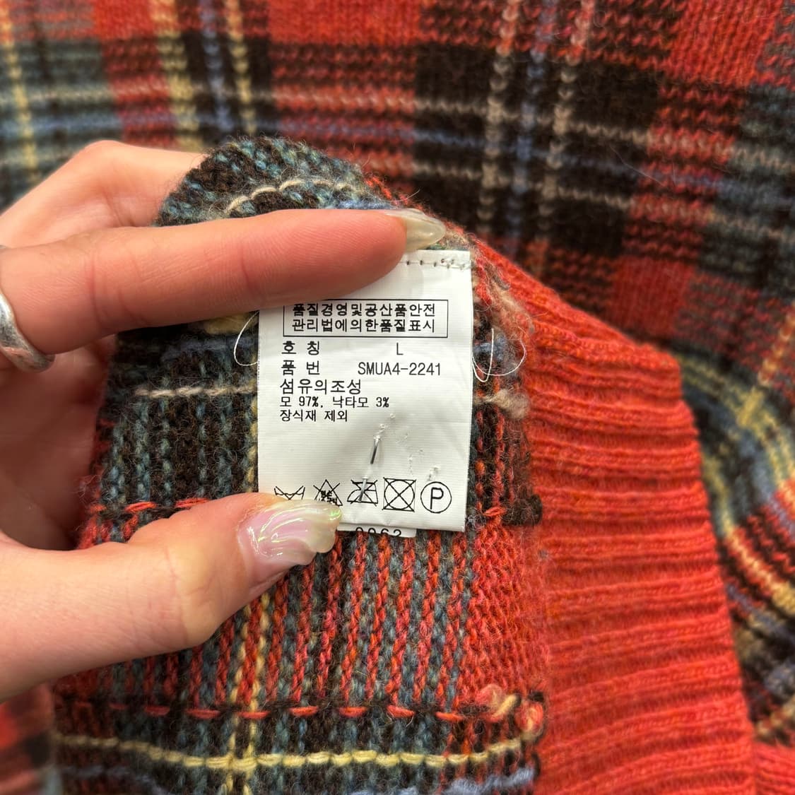 폴로 랄프 로렌 타탄체크 니트 스웨터 패치 포인트 레귤러핏 멀티 상품이미지9
