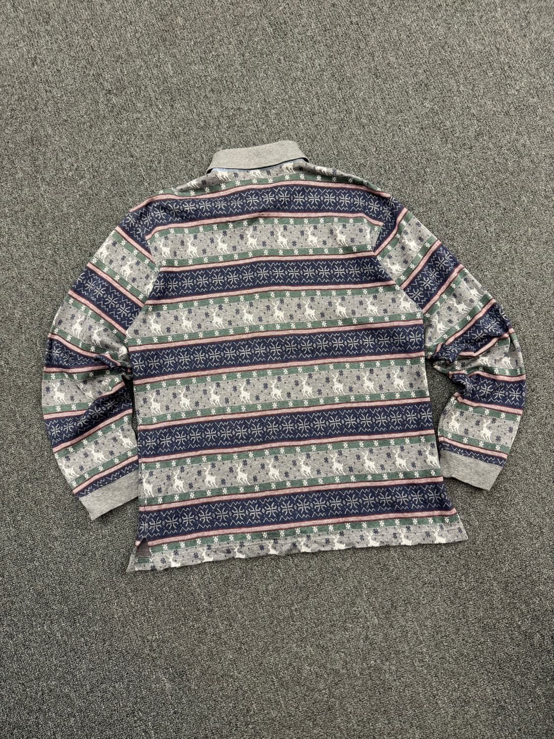 OS)LL bean 빈티지 노르딕패턴 롱슬리브 카라티 상품이미지4