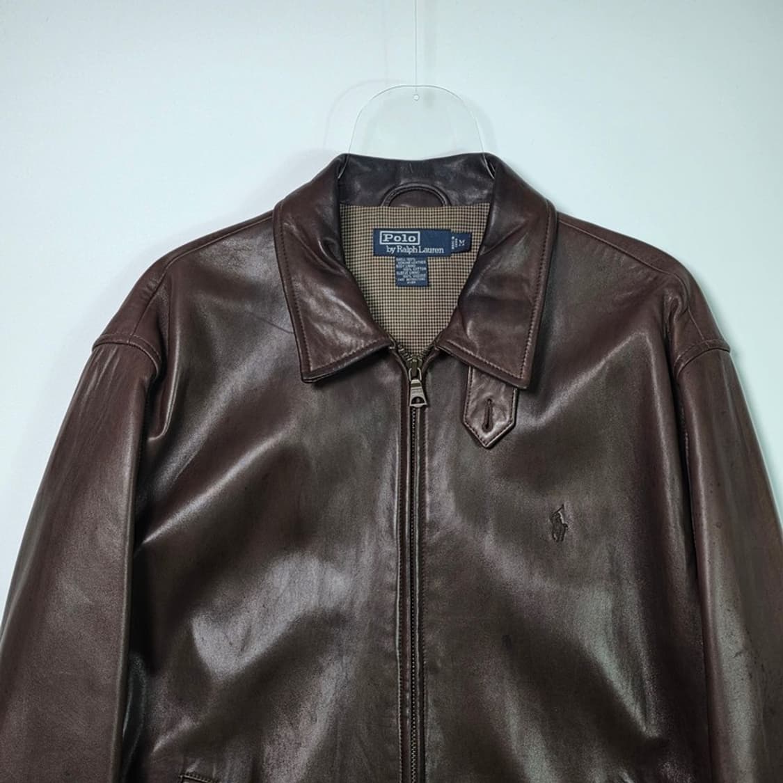 폴로 랄프로렌 빈티지 무드 브라운 가죽 자켓 M 상품이미지3