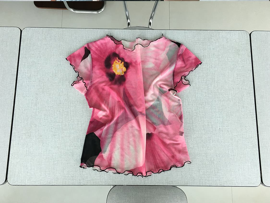 sheer floral mesh top 상품이미지1