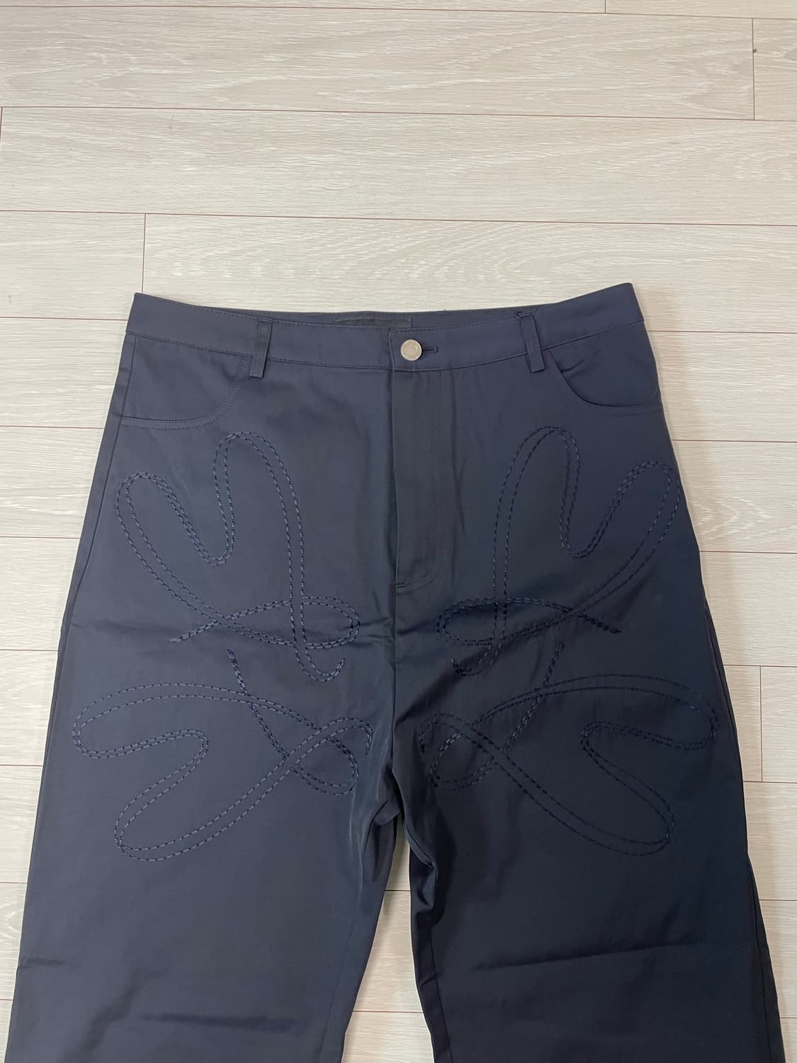 애니타임로릭 Pansy Lettering Pants-Navy 상품이미지5