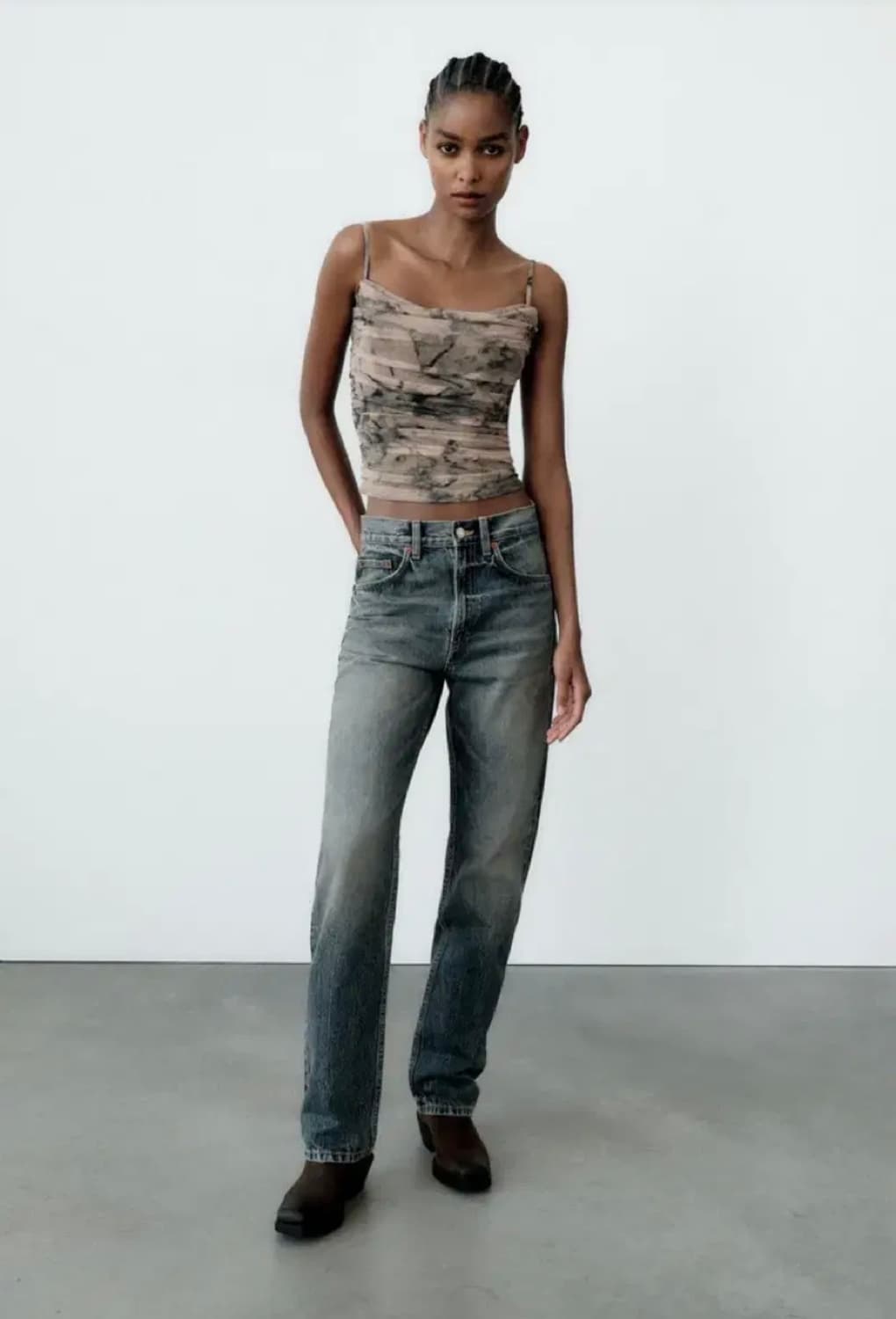 자라 프린트 튤 탑 (사이즈 S) 상품이미지4