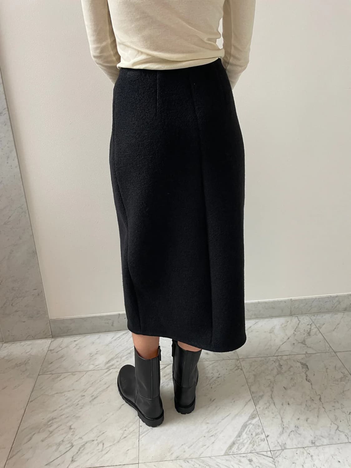 S) RIER 리에르 워커 울 플리스 랩 스커트 상품이미지8