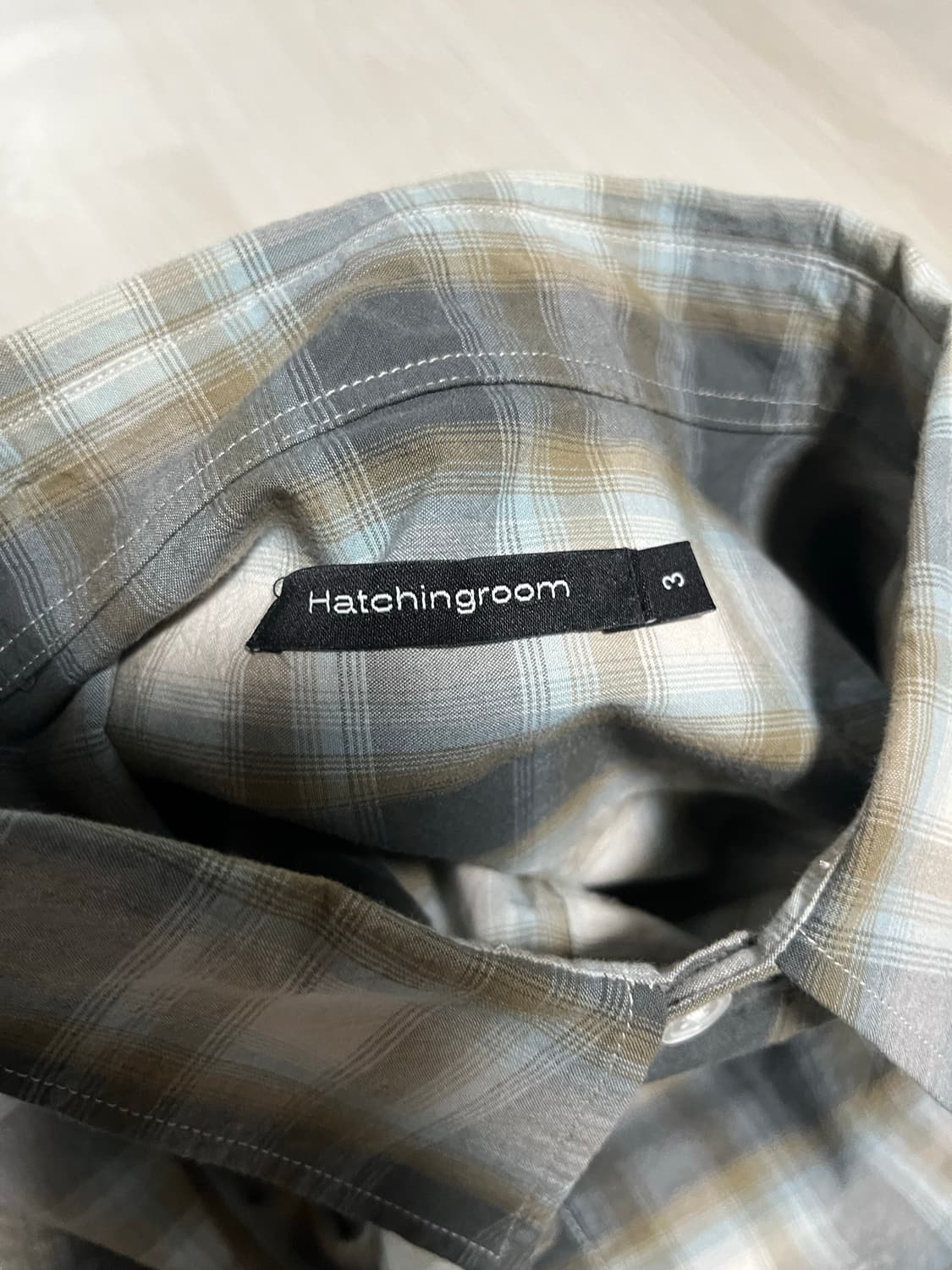 해칭룸 크롭 셔츠 옴브레 3사이즈 상품이미지3