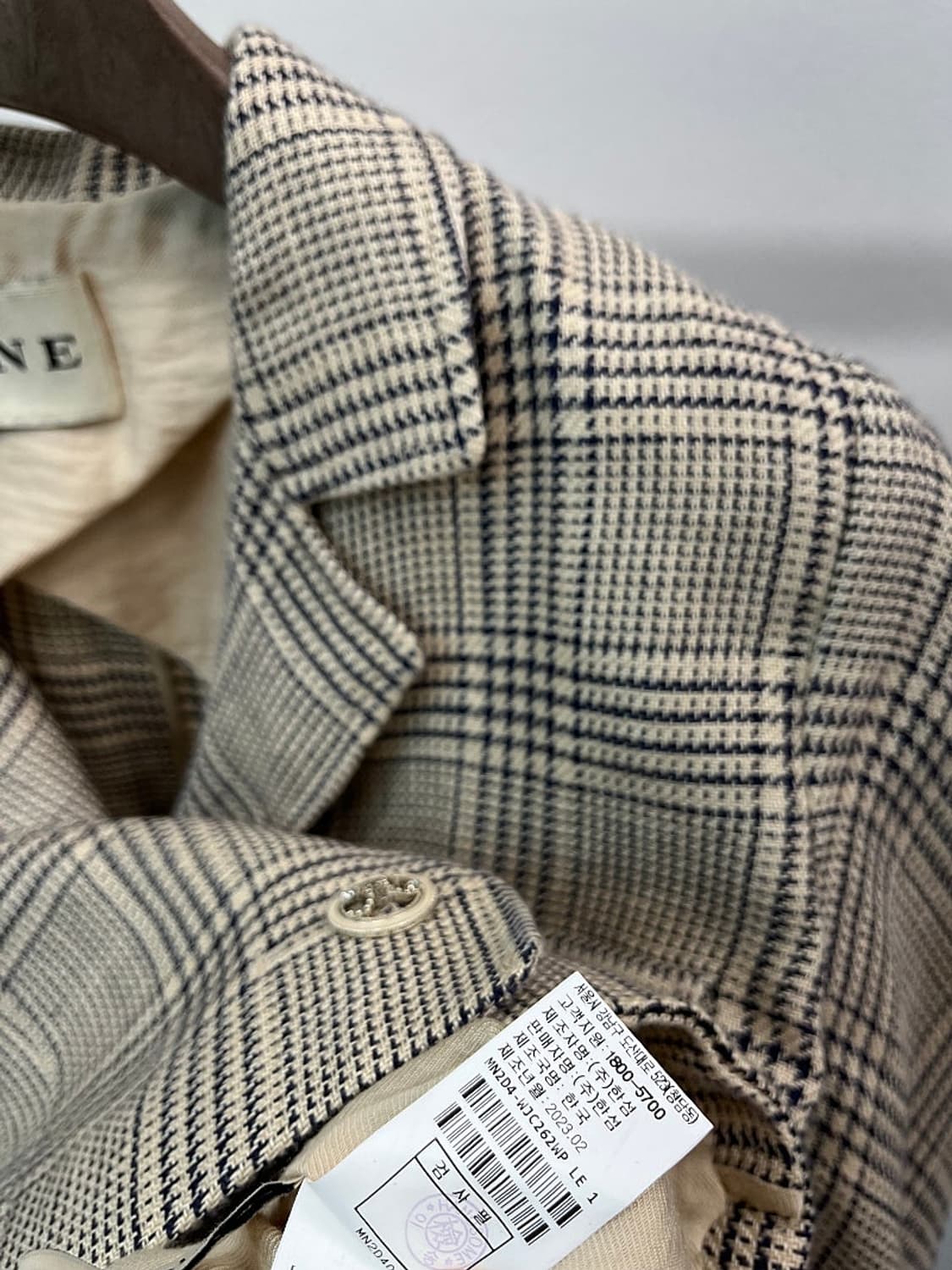 여) 마인 체크 린넨 크롭자켓 상품이미지5