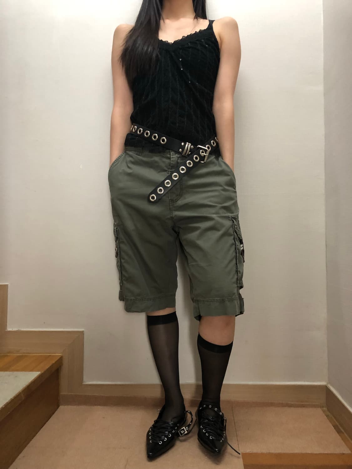 빈티지 카키 카고 팬츠 상품이미지8