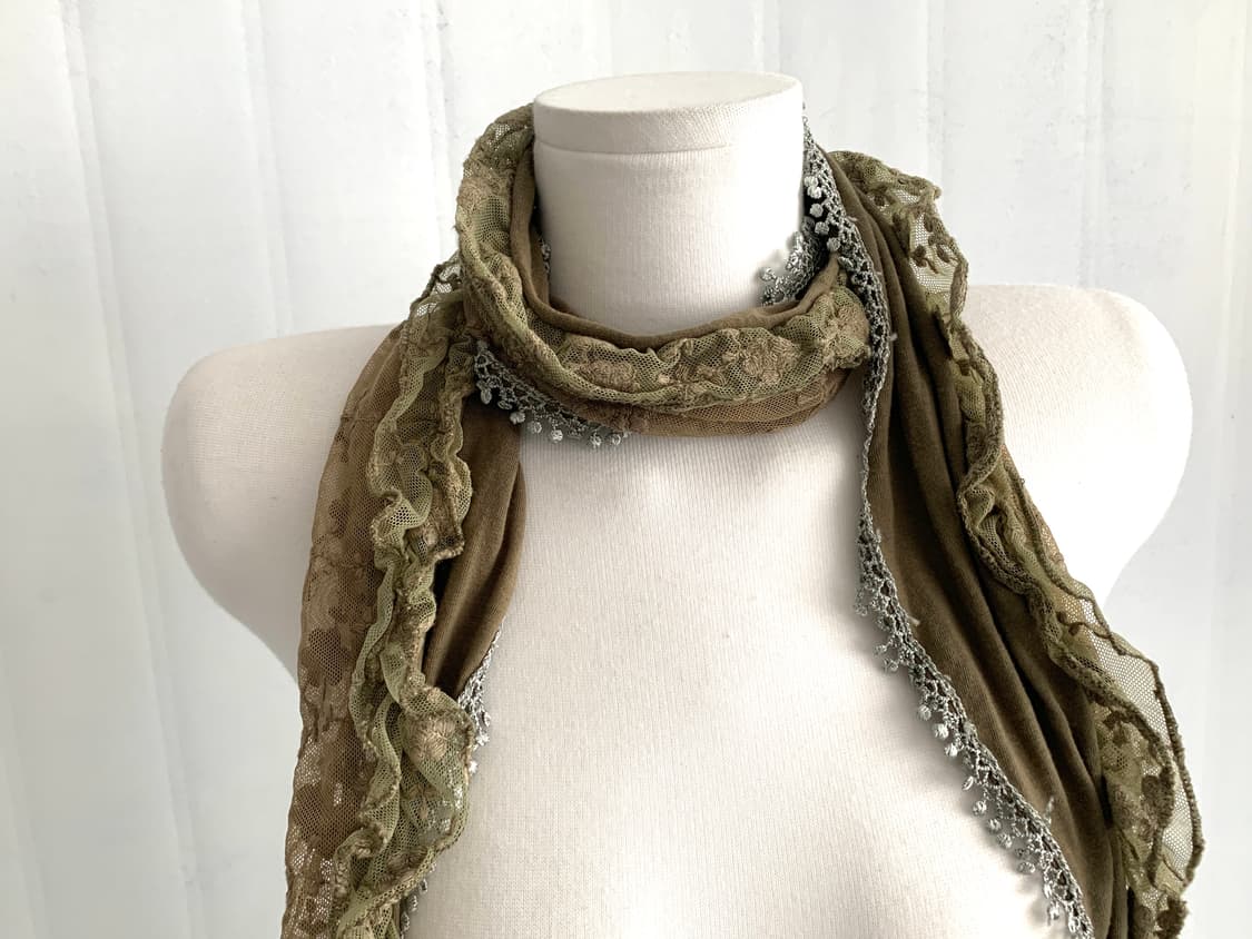 Khaki Fairy Lace Scarf 상품이미지3