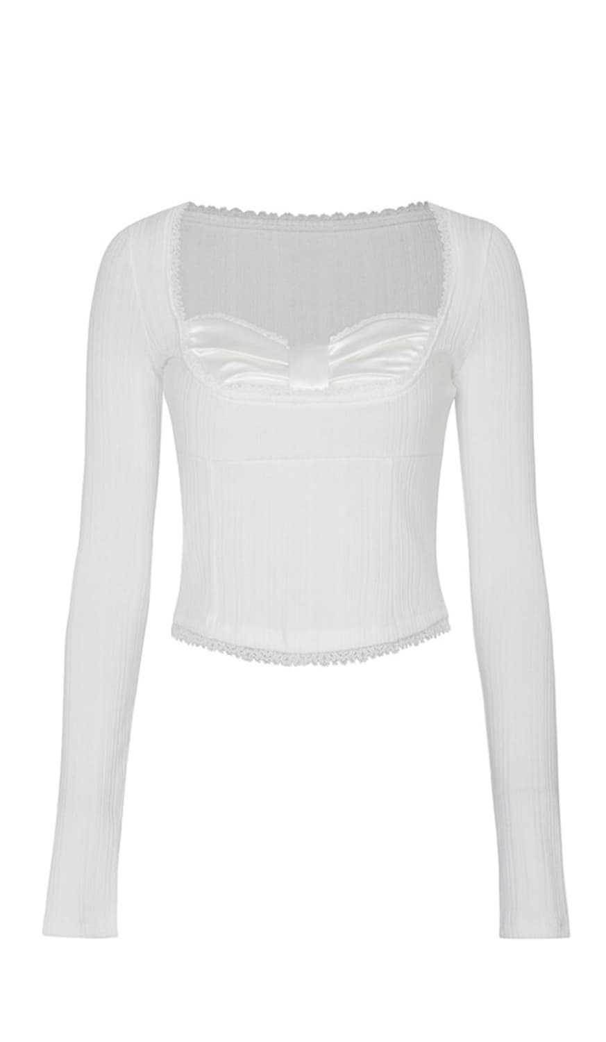 페인오어플레저 DAISY RIBBON TOP (white) 상품이미지1