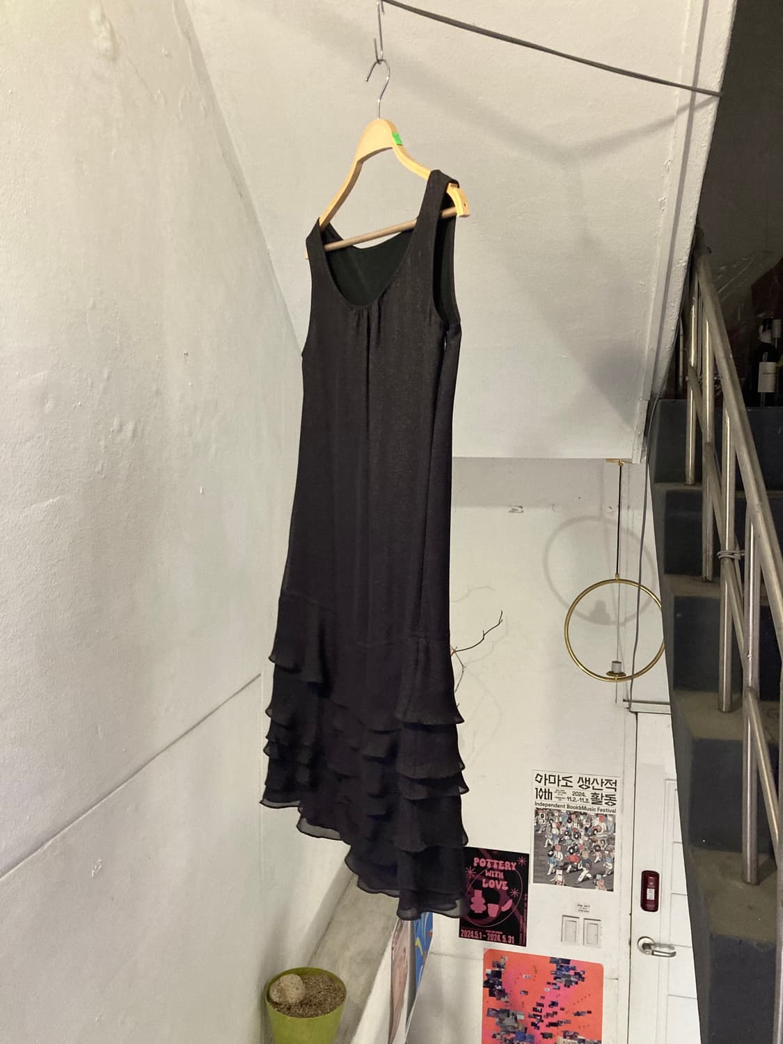 블랙 프릴 레이어드 원피스 상품이미지4