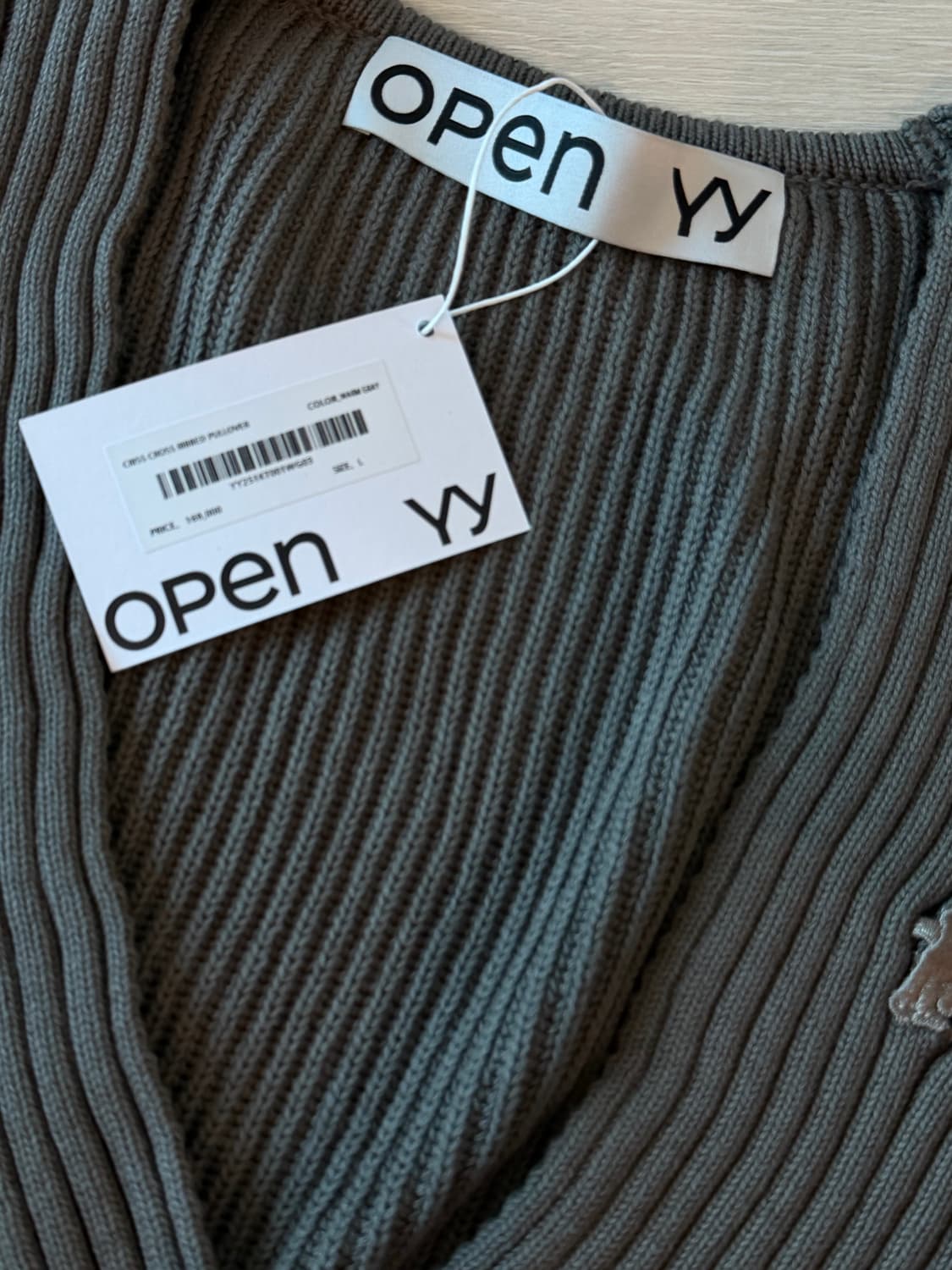 Open yy/CRISS CROSS RIBBED PULLOVER 상품이미지5