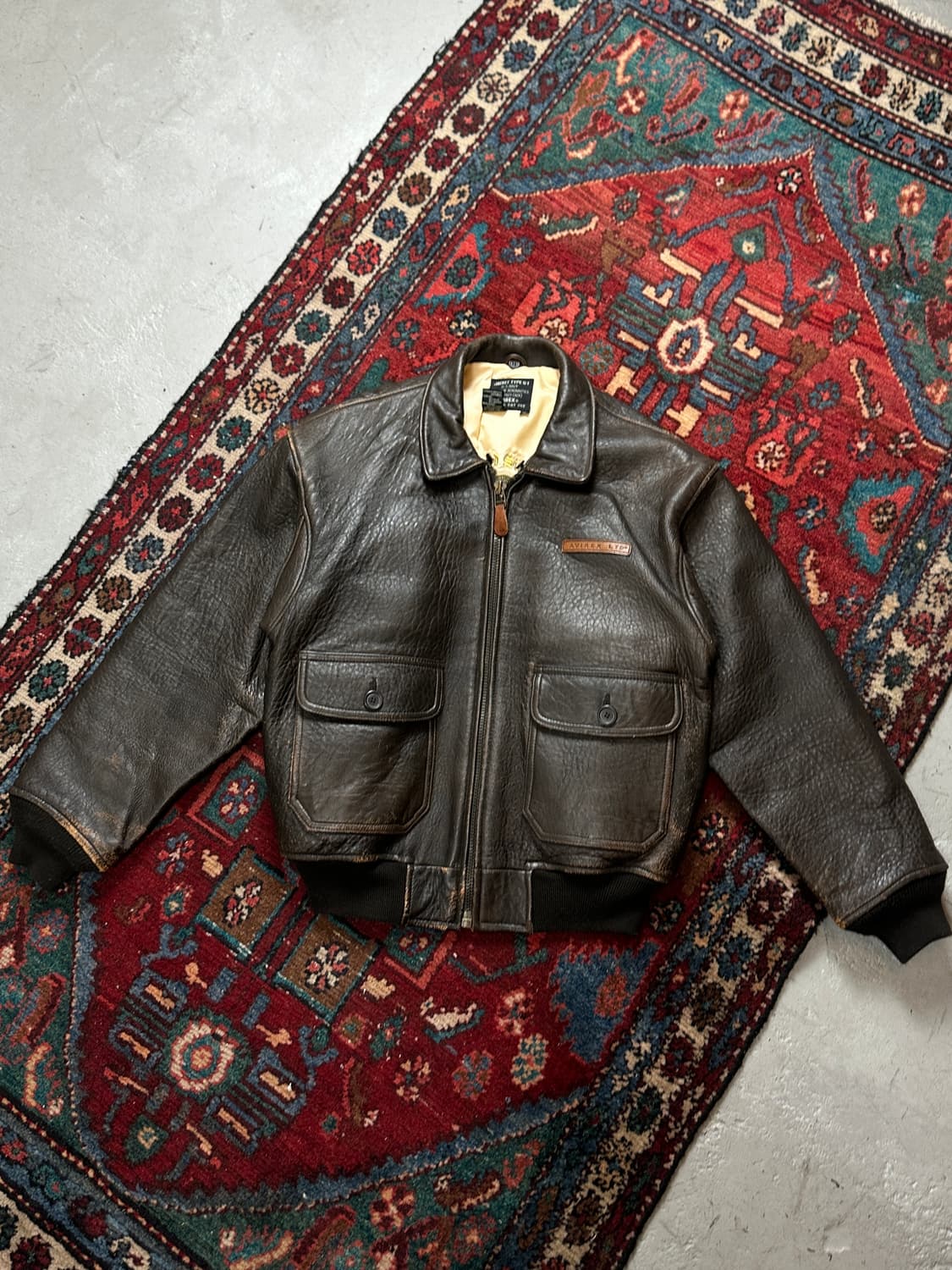 90’s OG 빈티지 아비렉스 G1 레더 자켓 빈티지 레더 봄버 상품이미지1