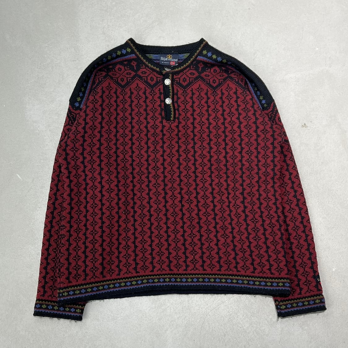 노르웨이 패턴 헨리넥 니트 s08857 상품이미지1