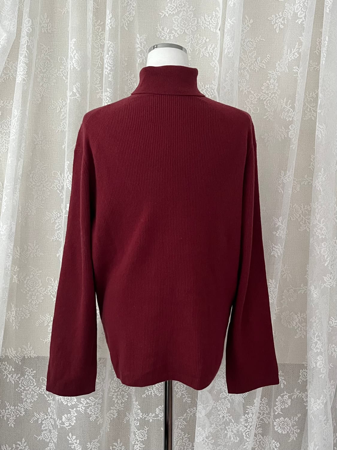 105) 한섬 타임 TIME 울 100 폴라 니트 와인 상품이미지3