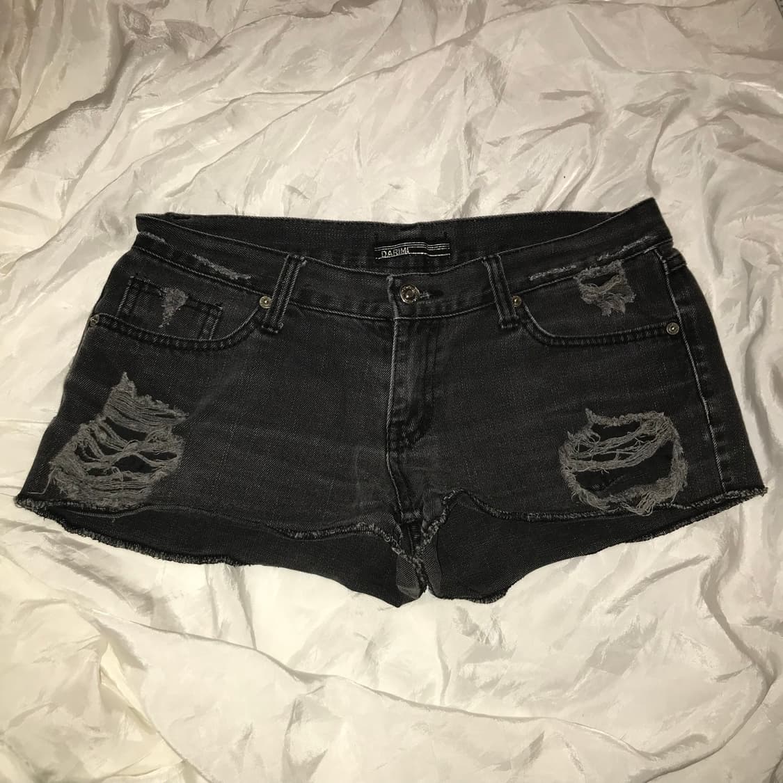 Vintage 흑청 갸루 초미니 로우 핫팬츠 상품이미지1
