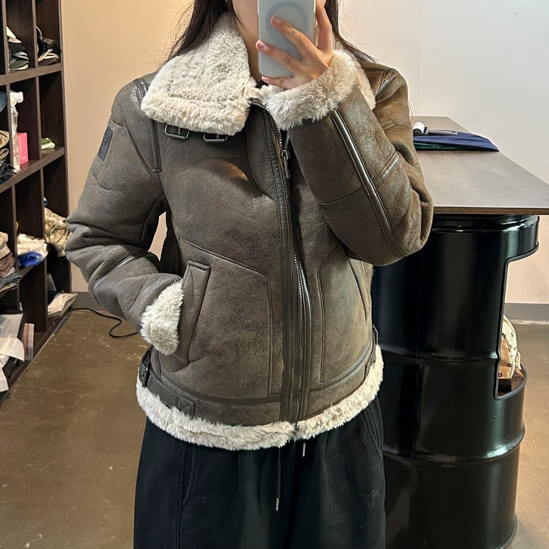 버커루 브라운 버클 무스탕 상품이미지7