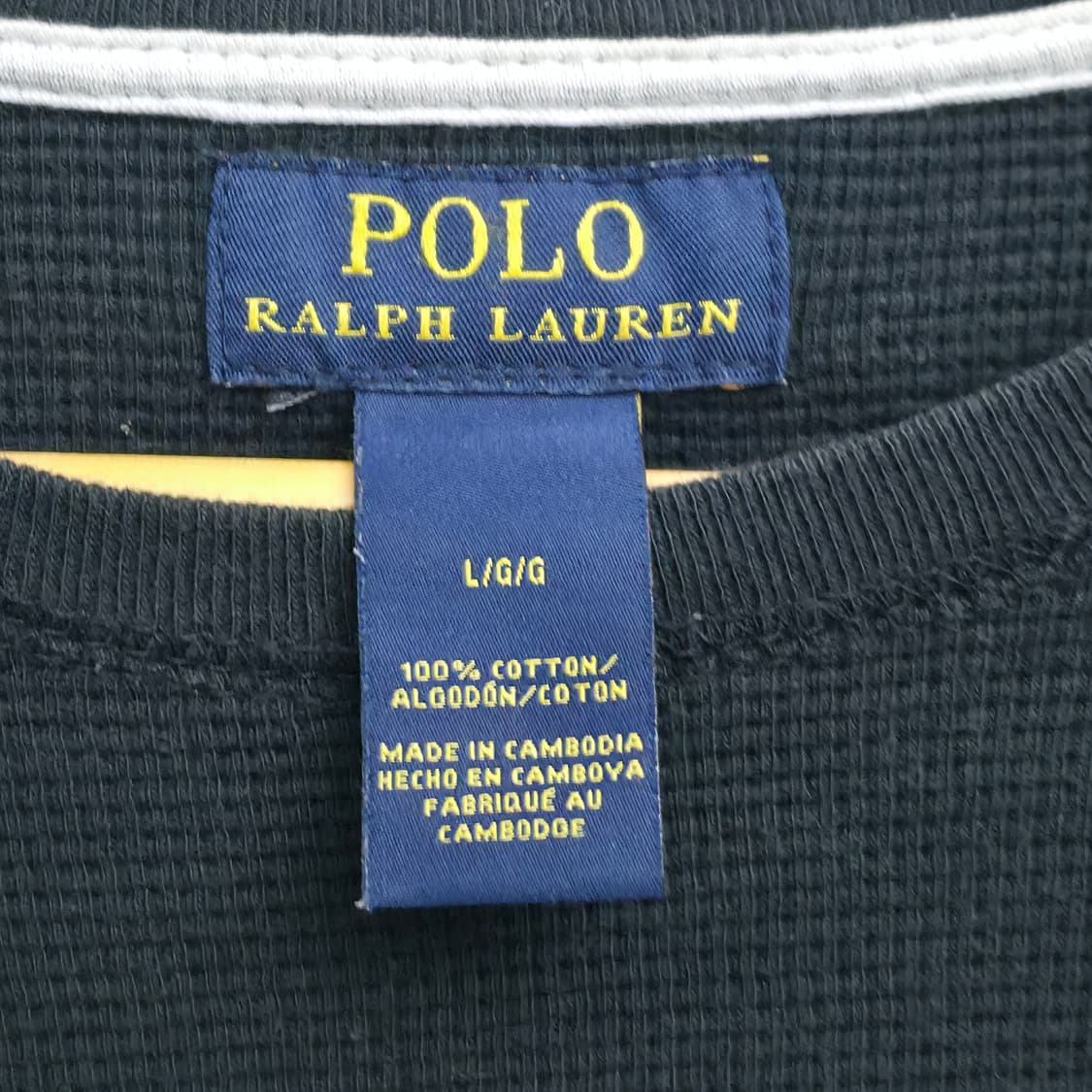 [L] 폴로 랄프로렌 와플 블랙 긴팔티 상품이미지5